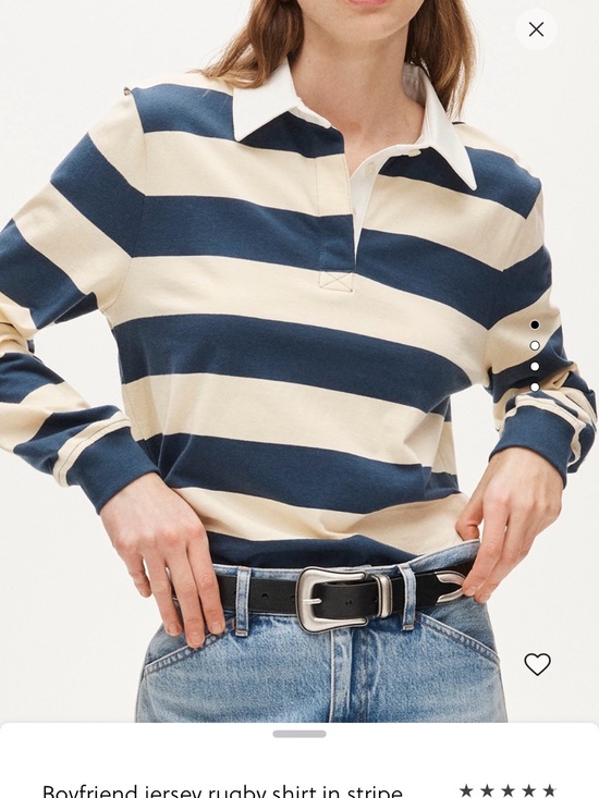 J. Crew Tops - NWT J. Crew Boyfriend Jersey Striped Rugby Shirt – Navy and Cream, size small